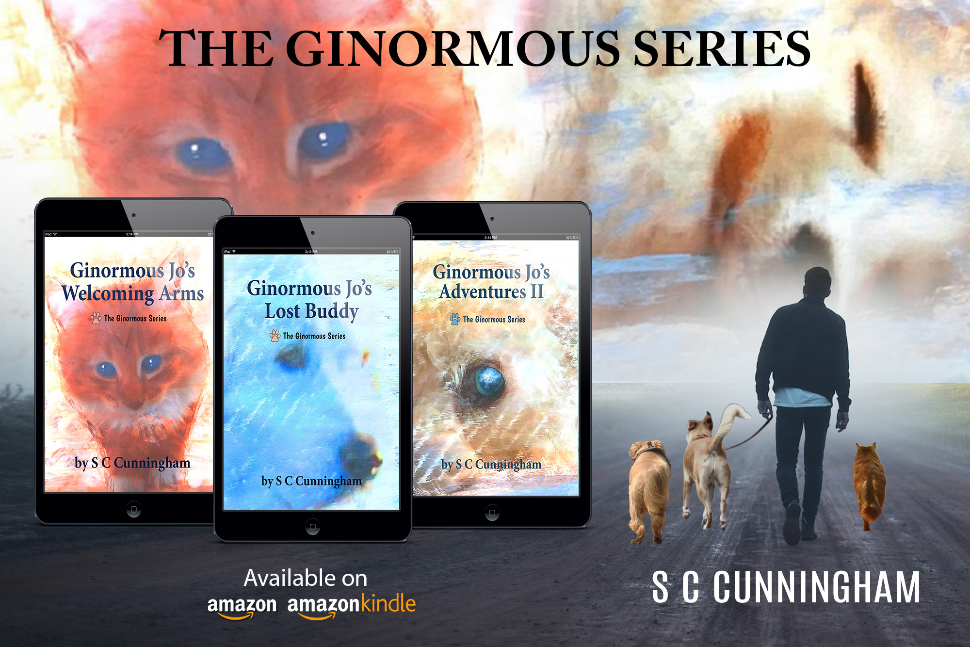 Book covers of The Ginormous Series by author S C Cunningham, educational children's books, 3 to 12 years old.